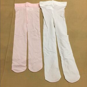 Sheer tights for girls, pink and white NWOT